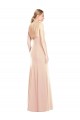 Purchase Long Sleeveless Bateau Neck Trumpet Stretch Crepe Nude Semi Formal Evening Dress Canada