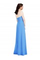 Purchase Long Sleeveless Strapless Trumpet Stretch Crepe Peacock Blue Semi Formal Evening Dress Canada