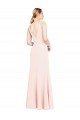 Purchase Long Sleeveless V-Neck A-Line Stretch Crepe Pink Evening Dress Canada