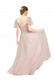 Purchase Long Flutter Sleeves V-Neck A-Line Tulle Semi Formal Evening Dress Canada