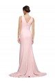 Purchase Sweep Train Sleeveless V-Neck A-Line Stretch Crepe Semi Formal Evening Dress Canada