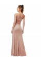 Purchase Long Sleeveless One Shoulder Sheath Stretch Velvet Pink Evening Dress Canada
