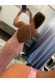 Purchase Sweep Train Sleeveless One Shoulder Sheath Velvet Sequin Semi Formal Evening Dress Canada