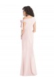 Purchase Long Cap Sleeves Off the Shoulder Trumpet Stretch Crepe Maxi Evening Dress Canada
