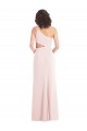 Purchase Long Sleeveless One Shoulder Trumpet Stretch Crepe Pink Maxi Evening Dress Canada