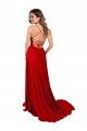 Purchase Long Sleeveless Spaghetti Straps A-Line Spandex & Lace Semi Formal Evening Dress Canada