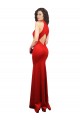 Purchase Long Sleeveless Halter Neck Mermaid Stretch Satin Evening Dress Canada