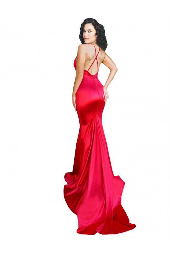 Purchase Long Sleeveless Sweetheart Mermaid Stretch Satin Sexy Evening Gown Canada