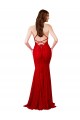 Purchase Long Sleeveless V-Neck Mermaid Lace Red Evening Dress Canada