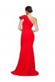 Purchase Sweep Train Sleeveless One Shoulder Sheath Stretch Crepe Red Semi Formal Evening Dress Canada