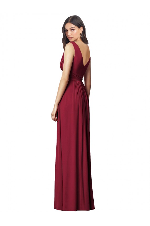 Purchase Long Sleeveless V-Neck A-Line Soft Chiffon Royal Blue Maxi Evening Dress Canada