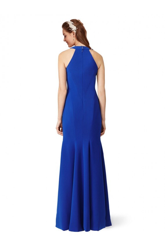 Purchase Long Sleeveless V-Neck Mermaid Stretch Crepe Royal Blue Evening Dress Canada