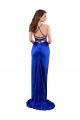 Purchase Long Sleeveless Cowl Neck Sheath Silky Satin Royal Blue Evening Dress Canada