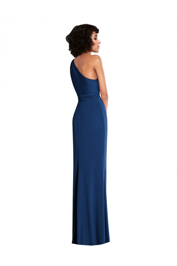 Purchase Long Sleeveless One Shoulder Sheath Spandex Maxi Evening Dress Canada
