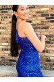 Purchase Short Sleeveless One Shoulder Velvet Sequin Short Evening Dress Canada