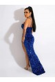 Purchase Sweep Train Long Sleeveless Spaghetti Straps Sheath Velvet Sequin Evening Dress Canada