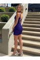 Purchase Short Sleeveless V-Neck Sheath Velvet Sequin Homecoming Gown Canada