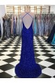 Purchase Sweep Train Sleeveless V-Neck Sheath Velvet Sequin Evening Dress Canada