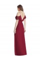 Purchase Long Cold Shoulder Spaghetti Straps Trumpet Soft Chiffon V-Back Maxi Evening Dress Canada
