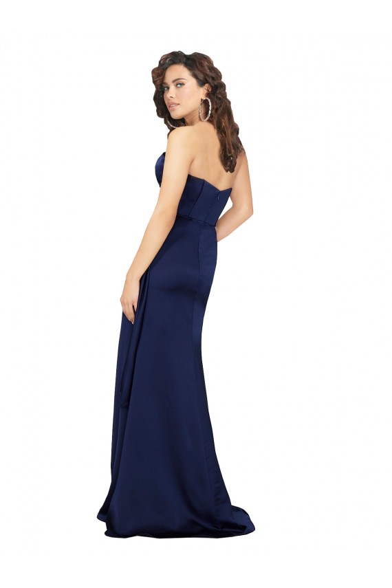 Purchase Long Sleeveless Sweetheart A-Line Silky Satin Evening Gown Canada
