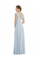 Purchase Long Flutter Sleeves Bateau Neck A-Line Soft Chiffon Maxi Evening Dress Canada