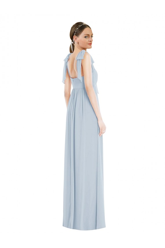 Purchase Long Sleeveless Spaghetti Straps A-Line Soft Chiffon Sea Glass Maxi Evening Dress Canada