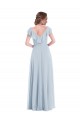 Purchase Long Sleeveless V-Neck A-Line Soft Chiffon Sea Glass Maxi Evening Dress Canada