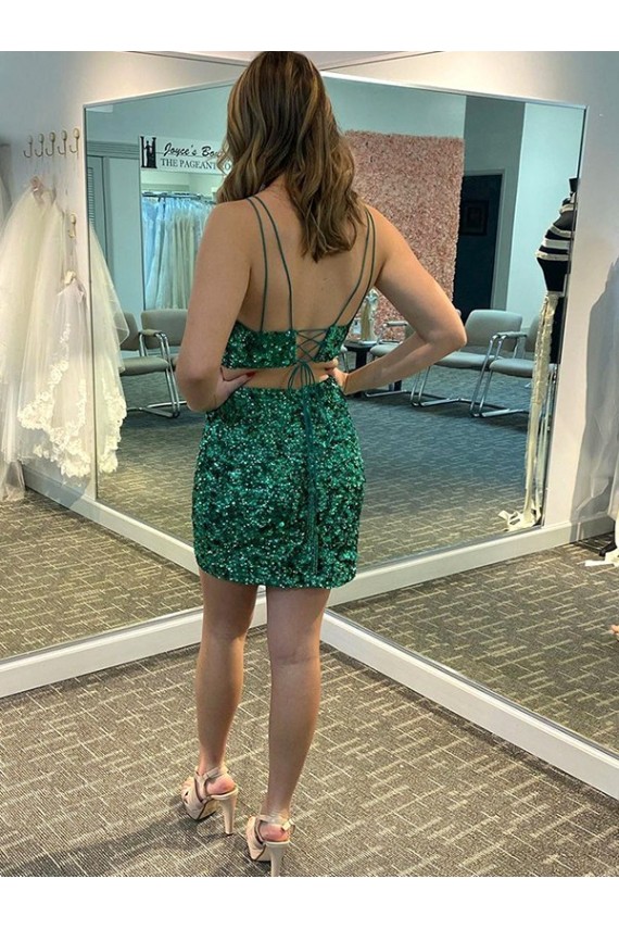 Purchase Short Sleeveless V-Neck Velvet Sequin Homecoming Dress Canada