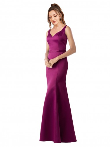 Purchase Long Sleeveless Bateau Neck Sheath Satin Sexy Evening Dress Canada