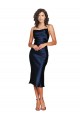 Purchase Cocktail Length Sleeveless Spaghetti Straps Sheath Silky Satin Evening Dress Canada