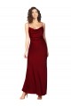 Purchase Long Sleeveless Cowl Neck Sheath Silky Satin Low Back Evening Dress Canada