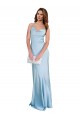 Purchase Long Sleeveless Cowl Neck Sheath Silky Satin Light Sky Blue Evening Dress Canada