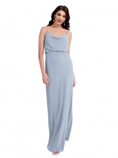 Purchase Long Sleeveless Spaghetti Straps Sheath Stretch Crepe V-Back Evening Dress Canada