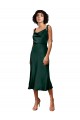 Purchase Midi Length Sleeveless Cowl Neck Sheath Stretch Satin Evening Dress Canada