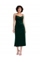 Purchase Midi Length Sleeveless Cowl Neck Sheath Stretch Velvet Dark Green Maxi Evening Dress Canada