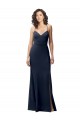 Purchase Long Sleeveless Spaghetti Straps Sheath Stretch Crepe Evening Gown Canada