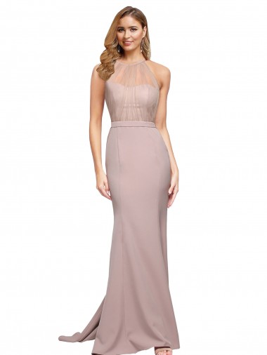 Purchase Sweep Train Sleeveless Sweetheart Sheath Stretch Crepe Evening Dress Canada