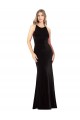 Purchase Long Sleeveless Spaghetti Straps Sheath Stretch Velvet Open Back Evening Dress Canada