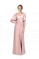 Purchase Long Cold Shoulder Off the Shoulder Sheath Silky Satin Evening Dress Canada