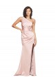 Purchase Long Sleeveless One Shoulder Sheath Silky Satin Low Back Evening Dress Canada