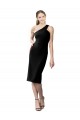 Purchase Cocktail Length Sleeveless One Shoulder Sheath Stretch Crepe Evening Dress Canada