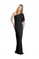 Purchase Long Flutter Sleeve One Shoulder Sheath Stretch Crepe Evening Dress Canada
