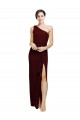 Purchase Long Sleeveless One Shoulder Sheath Stretch Crepe Evening Dress Canada