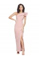 Purchase Long Sleeveless One Shoulder Sheath Stretch Crepe Mauve Evening Dress Canada