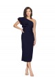Purchase Midi Length Sleeveless One Shoulder Sheath Stretch Crepe Evening Dress Canada