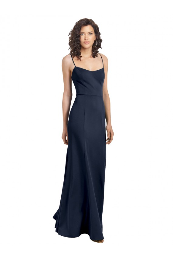 Purchase Long Sleeveless High Neck Sheath Stretch Crepe Low Back Evening Dress Canada