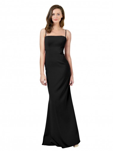 Purchase Long Sleeveless Spaghetti Straps Sheath Stretch Crepe Evening Dresses Canada