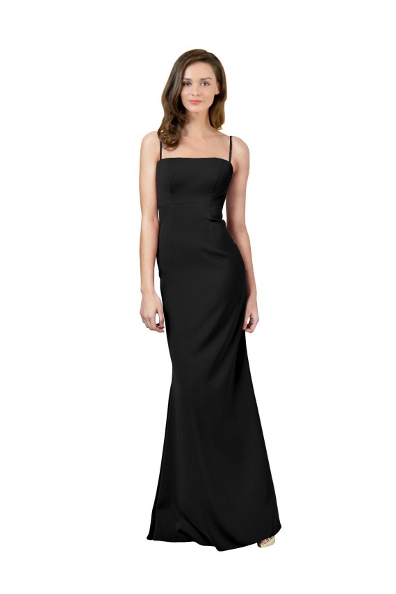 Purchase Long Sleeveless Spaghetti Straps Sheath Stretch Crepe Evening Dresses Canada