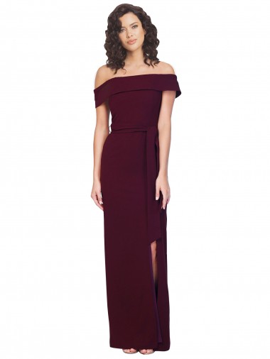 Purchase Long Sleeveless Off the Shoulder Sheath Stretch Crepe Evening Dress Canada
