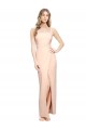 Purchase Long Sleeveless Square Neck Sheath Stretch Crepe Evening Dress Canada